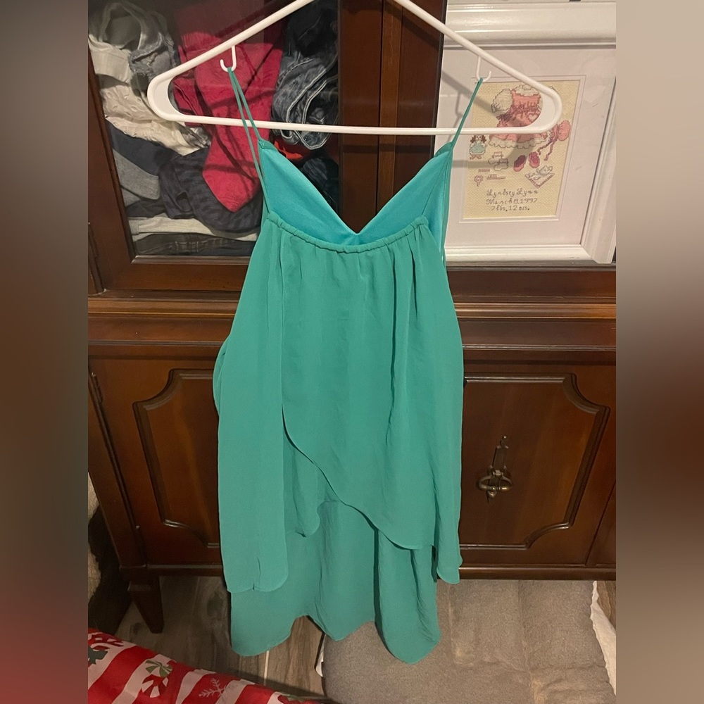 Green flowy dress